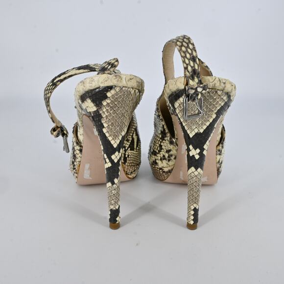 MIU MIU Snakeskin Platform Peep Toe Heels Size 39 - Picture 3 of 12
